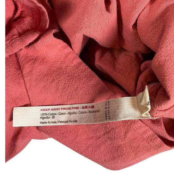 Free People Romper Coral Size XS Button Down Short Sleeve Belted Sinched Waist - Picture 10 of 13